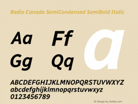 Radio Canada SemiCondensed SemiBold Italic Version 2.102图片样张