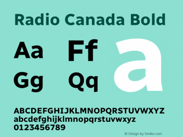 Radio Canada Bold Version 2.102图片样张