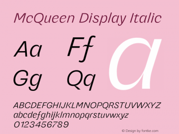 McQueen Display Italic Version 1.000图片样张
