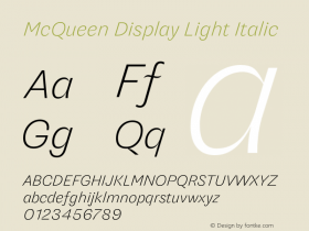 McQueen Display Light Italic Version 1.000图片样张