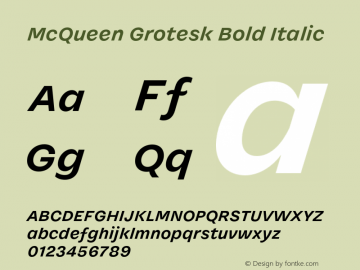 McQueen Grotesk Bold Italic Version 1.000图片样张