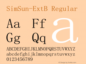 SimSun-ExtB Regular Version 5.00图片样张