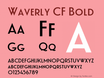 Waverly CF Bold Version 2.000;FEAKit 1.0图片样张
