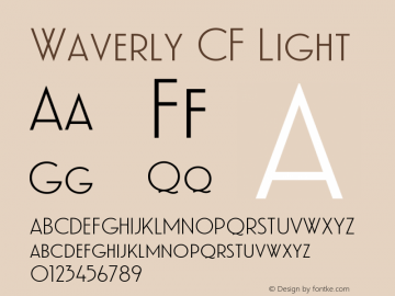 Waverly CF Light Version 2.000;FEAKit 1.0图片样张