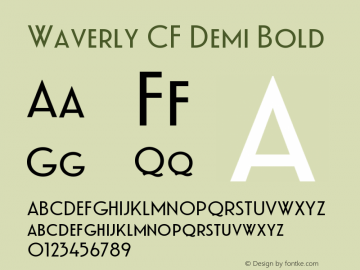 Waverly CF Demi Bold Version 2.000;FEAKit 1.0图片样张