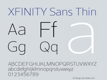 XFINITYSans-Thin Version 1.003图片样张