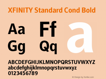 XFINITY Standard Cond Bold Version 1.001;PS 001.001;hotconv 1.0.88;makeotf.lib2.5.647800图片样张