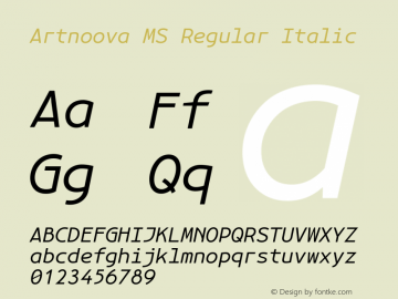 Artnoova MS Italic Version 2.005 | FøM Fix图片样张