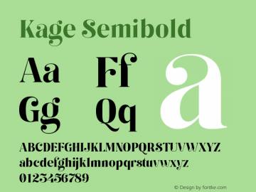 Kage Semi Bold Version 1.003;FEAKit 1.0图片样张