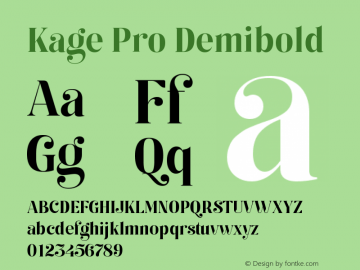 Kage Pro Demi Bold Version 2.001;FEAKit 1.0图片样张