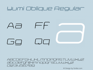 Yumi Oblique Regular 001.000图片样张