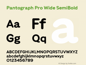 Pantograph Pro Wide SemiBold Version 2.001图片样张