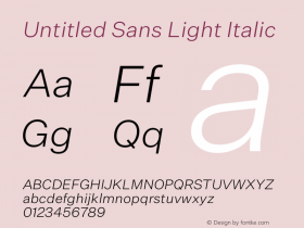 Untitled Sans Light Italic Version 1.001;hotconv 1.0.116;makeotfexe 2.5.65601图片样张