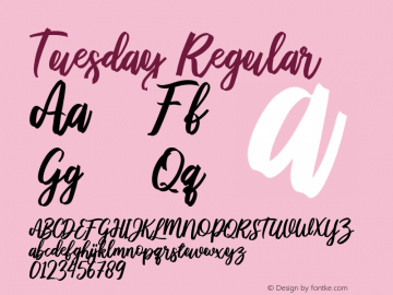 Tuesday Version 1.058;Fontself Maker 3.5.4图片样张