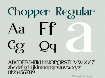 Chopper Version 1.00;July 12, 2021;FontCreator 13.0.0.2683 64-bit图片样张