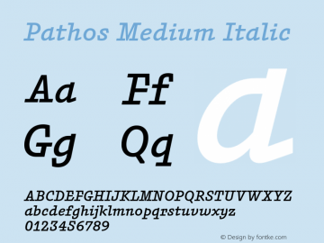 Pathos Medium Italic Version 1.001图片样张