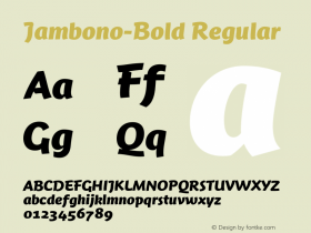 Jambono-Bold Regular 004.301 Font Sample