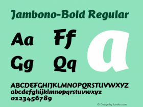 Jambono-Bold Regular 004.301 Font Sample