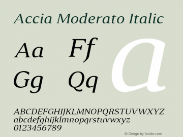 AcciaModerato-Italic Version 1.002图片样张