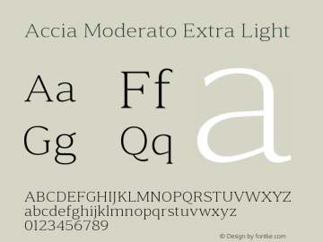 AcciaModerato-ExtraLight Version 1.002图片样张