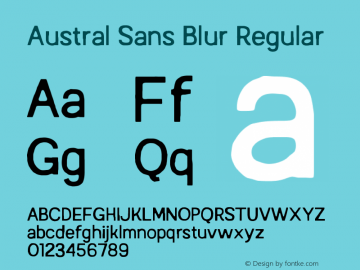 Austral Sans Blur Regular Version 1.000 | FøM Fix图片样张