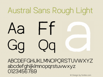 Austral Sans Rough Light Version 1.000 | FøM Fix图片样张