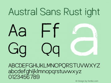 Austral Sans Rust Light Version 1.000 | FøM Fix图片样张