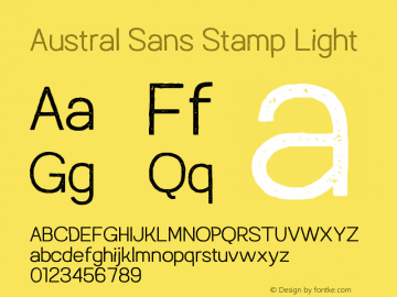Austral Sans Stamp Light Version 1.000 | FøM Fix图片样张