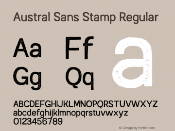 Austral Sans Stamp Regular Version 1.000 | FøM Fix图片样张