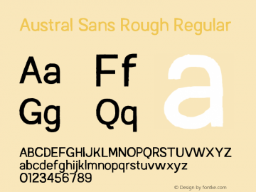 Austral Sans Rough Regular Version 1.000 | FøM Fix图片样张