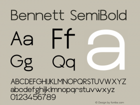 Bennett SemiBold Version 1.000;hotconv 1.0.109;makeotfexe 2.5.65596图片样张