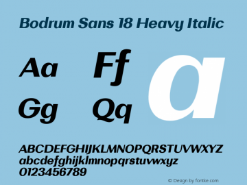 BodrumSans-18HeavyItalic Version 1.000图片样张