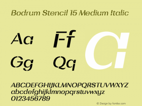 BodrumStencil-15MediumItalic Version 1.000图片样张