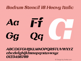 BodrumStencil-18HeavyItalic Version 1.000图片样张