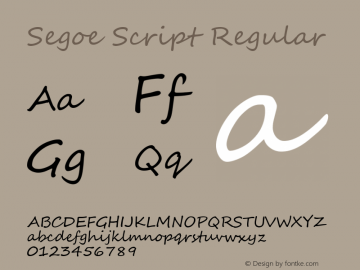 Segoe Script Version 5.00m图片样张