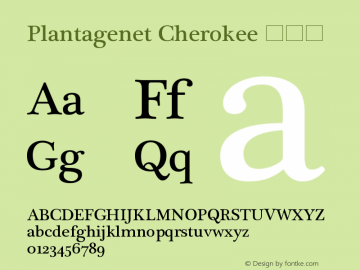 Plantagenet Cherokee 常规体 6.1d2e1图片样张