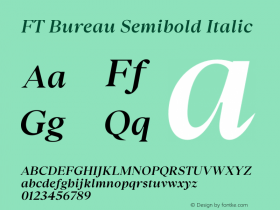 FT Bureau Semibold Italic Version 1.001;FEAKit 1.0图片样张