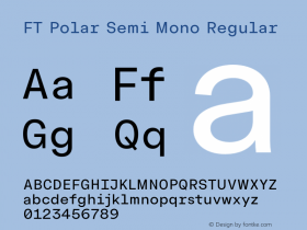 FT Polar Semi Mono Regular Version 1.000;FEAKit 1.0图片样张