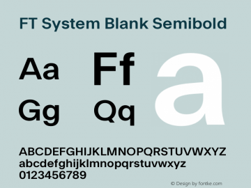 FT System Blank Semibold Version 1.000;FEAKit 1.0图片样张