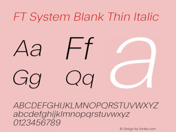 FT System Blank Thin Italic Version 1.000;FEAKit 1.0图片样张