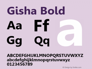 Gisha Bold Version 6.01 Font Sample