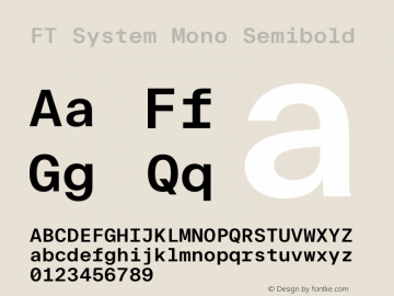 FT System Mono Semibold Version 1.000;FEAKit 1.0图片样张