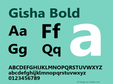 Gisha Bold Version 6.01 Font Sample