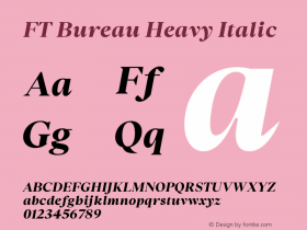 FT Bureau Heavy Italic Version 1.001;FEAKit 1.0图片样张