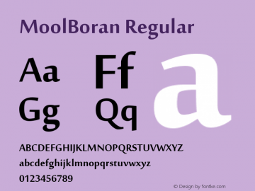 MoolBoran Regular Version 5.00 Font Sample