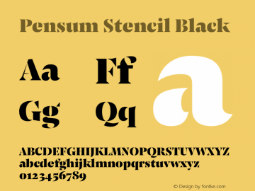 Pensum Stencil Black Version 1.000;hotconv 1.0.109;makeotfexe 2.5.65596图片样张