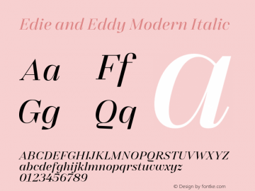 Edie and Eddy Modern Italic https://www.typemates.com/licences图片样张