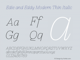 Edie and Eddy Modern Thin Italic https://www.typemates.com/licences图片样张