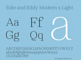 Edie and Eddy Modern x Light https://www.typemates.com/licences图片样张