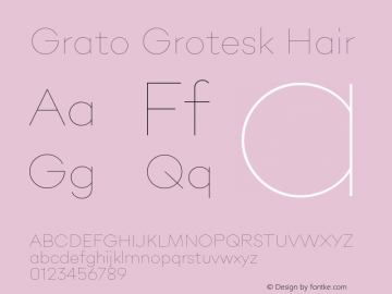GratoGrotesk-Hair Version 1.000图片样张